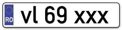 Placuta inmatriculare numar auto  vl-69-xxx, vl 69 xxx, vl69xxx