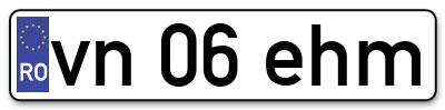 Placuta inmatriculare numar auto  vn-06-ehm, vn 06 ehm, vn06ehm
