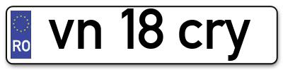 Placuta inmatriculare numar auto  vn-18-cry, vn 18 cry, vn18cry