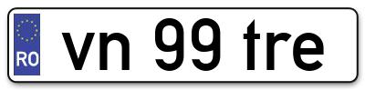 Placuta inmatriculare numar auto  vn-99-tre, vn 99 tre, vn99tre