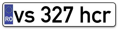 Placuta inmatriculare numar auto  vs-327-hcr, vs 327 hcr, vs327hcr