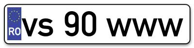 Placuta inmatriculare numar auto  vs-90-www, vs 90 www, vs90www